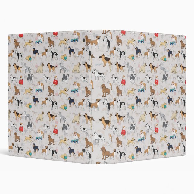 Cute Dogs Pattern Design White Binder (Background)