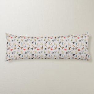 Cute Dogs Pattern Design White Body Pillow