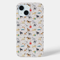 Cute Dogs Pattern Design White