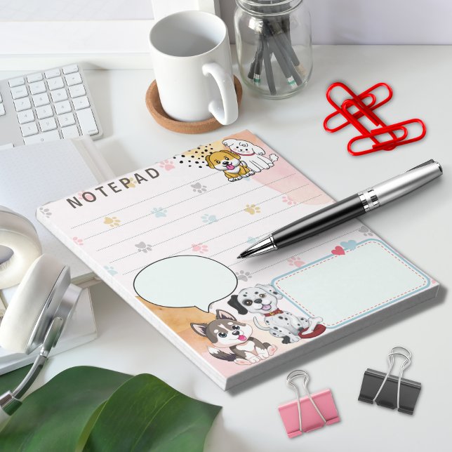 Cute Dogs Paw Print Background Theme Notepad (Creator Uploaded)