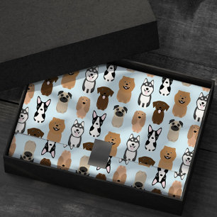 Cute Dogs, Pug, Boston, Lab, Chow, Husky, Spaniel Tissue Paper