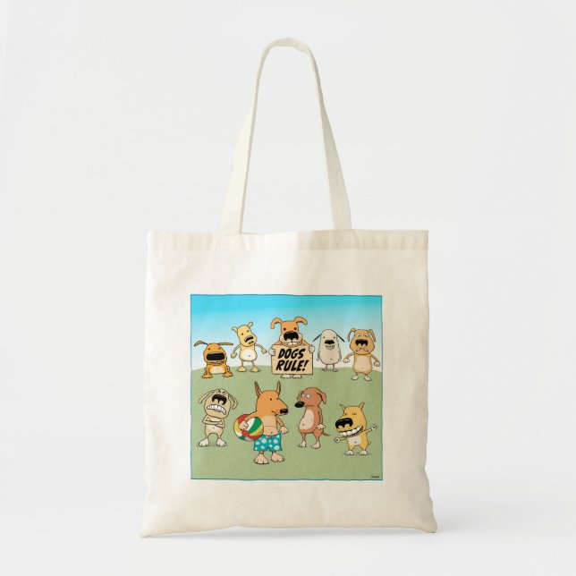 Cute Dogs Rule tote bag (Front)