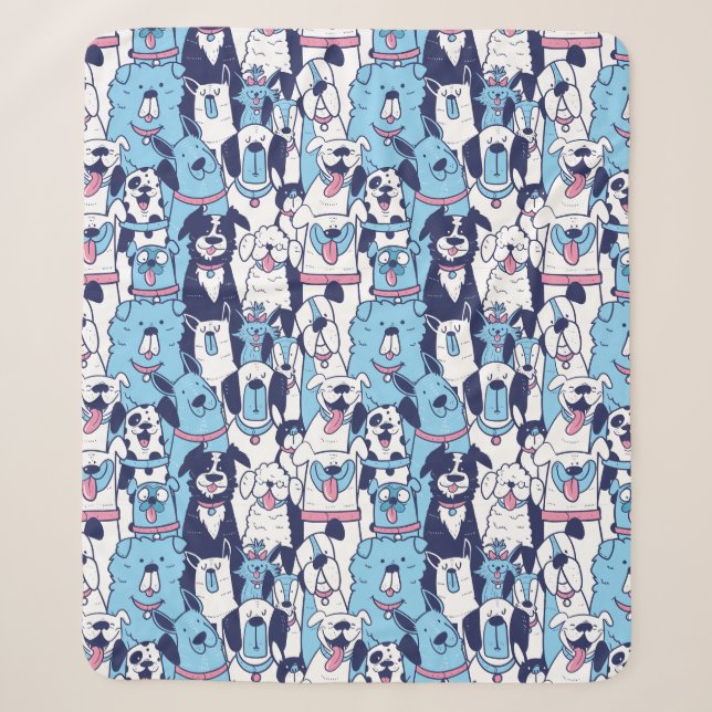 Cute Dogs Sherpa Blanket (Front)