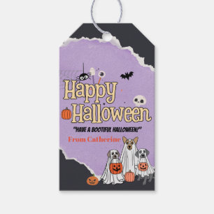 Cute dogs Trick or treat Halloween invitations Gift Tags