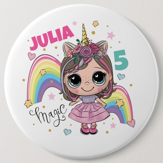 Cute Doll Birthday Pin (Front)