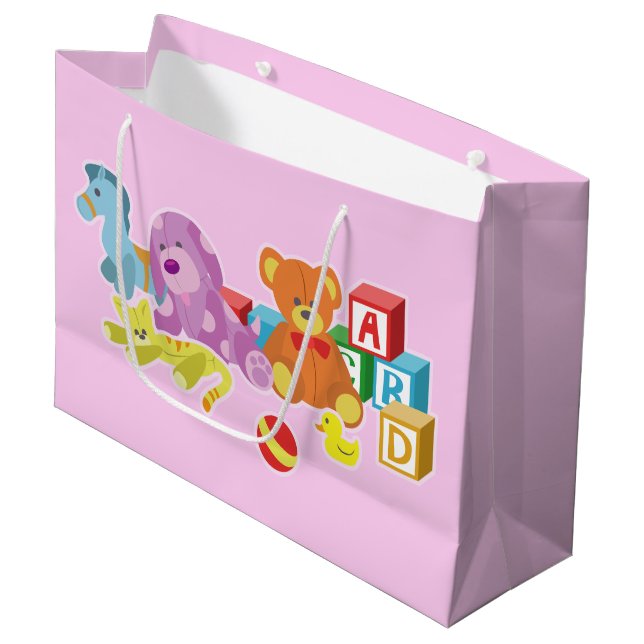 Cute Dolls (Pink) Large Gift Bag (Front Angled)