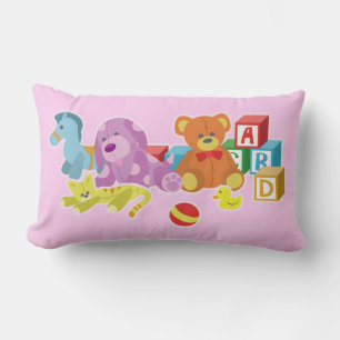 Cute Dolls (Pink) Lumbar Pillow