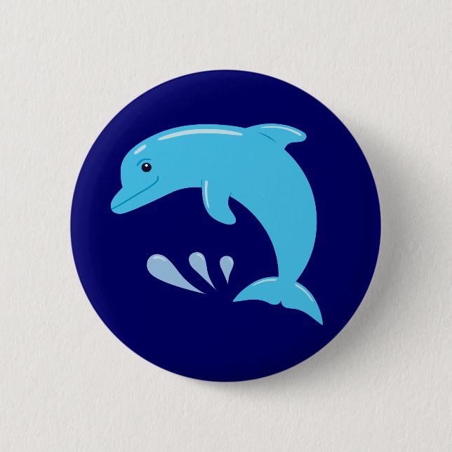 Cute Dolphin 2 Inch Round Button (Front)