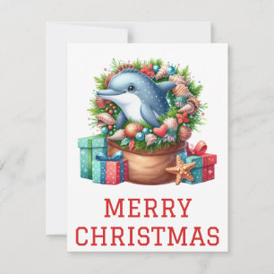Cute Dolphin Christmas Card