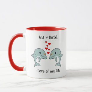Cute Dolphin Couple Personalized Gift Mug