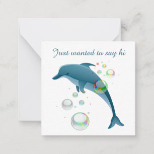 Cute dolphin hello sentiment card
