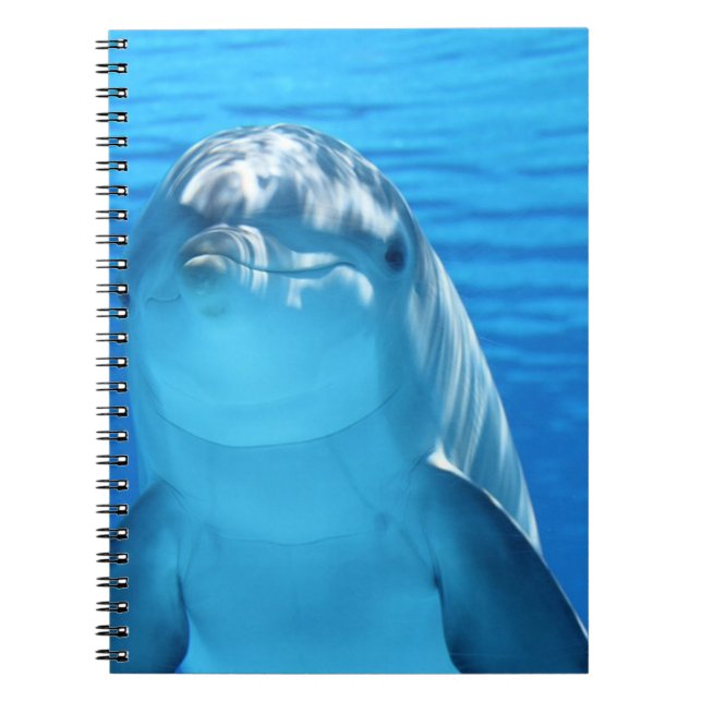 Cute Dolphin In The Ocean Notebook (Front)