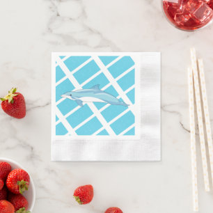 Cute Dolphin Kids Birthday Party Napkin