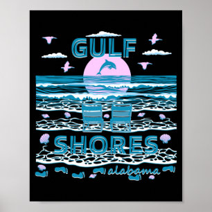 Cute Dolphin Lover Family Gulf Shores Al Family Poster