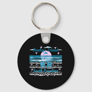 Cute Dolphin Lover Family Pawleys Island SC Family Keychain
