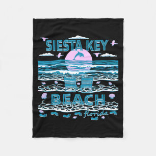 Cute Dolphin Lover Family Siesta Key Beach Fl Fleece Blanket