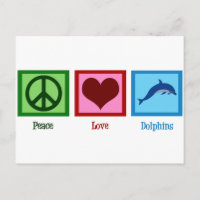 Cute Dolphin Mascot Peace Love Dolphins
