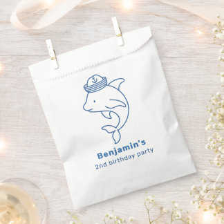 Cute Dolphin, Nautical Birthday Party Personalized Favour Bag