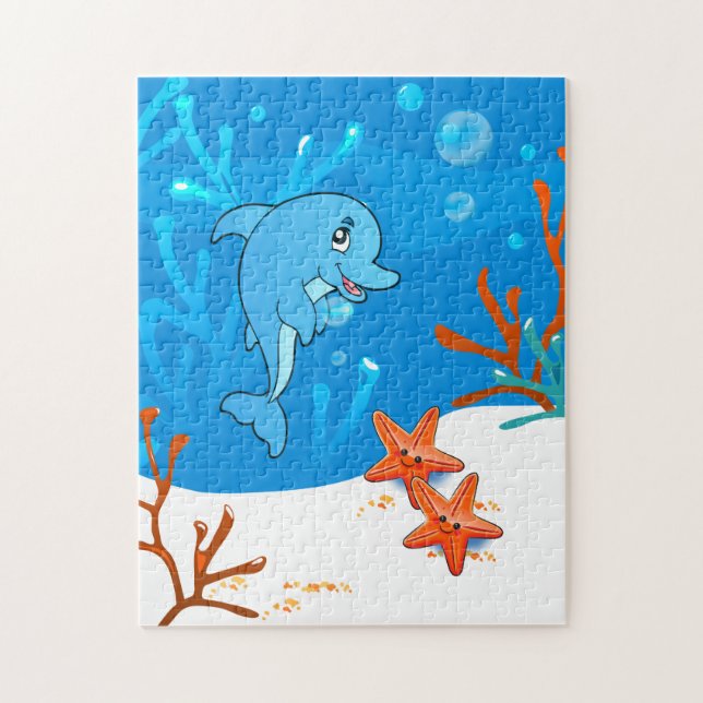 Cute Dolphin Ocean Puzzle (Vertical)