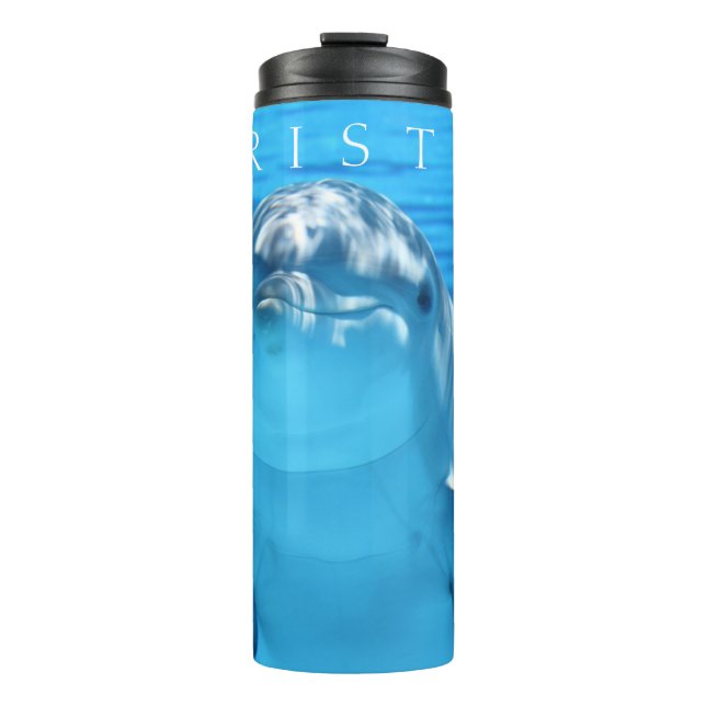 Cute Dolphin Personalize with Name Thermal Tumbler (Front)