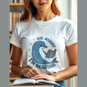 Cute dolphin reading a book  T-Shirt
