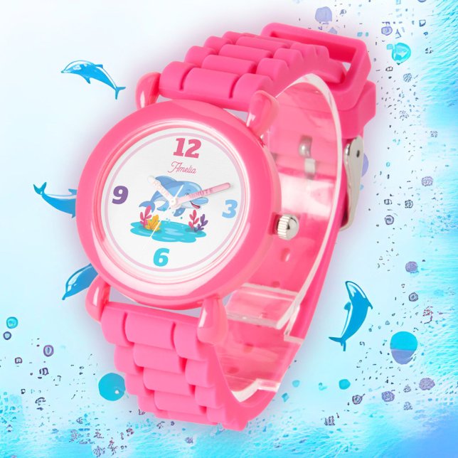 Cute Dolphin Sea Animal Girl Name Watch (Creator Uploaded)