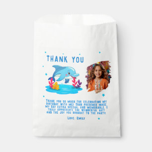 Cute Dolphin Sea Animals Photo Birthday Party Favour Bag