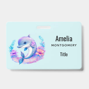 Cute Dolphin Sea Creature Badge