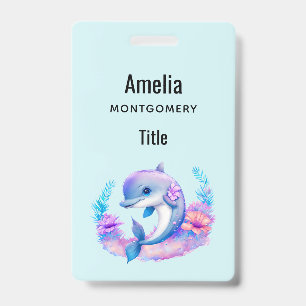 Cute Dolphin Sea Creature Badge