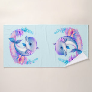 Cute Dolphin Sea Creature Bath Towel Set