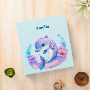 Cute Dolphin Sea Creature Binder