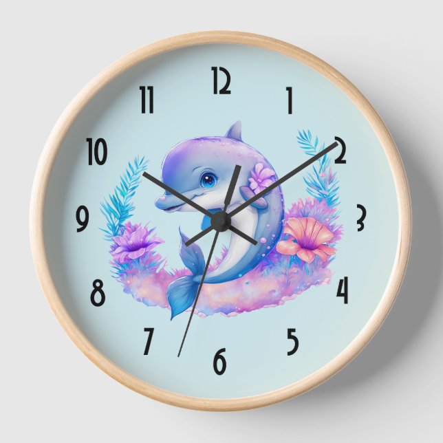 Cute Dolphin Sea Creature Clock (Front)