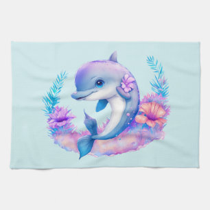Cute Dolphin Sea Creature Kitchen Towel