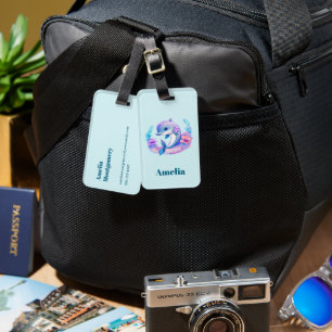 Cute Dolphin Sea Creature Luggage Tag