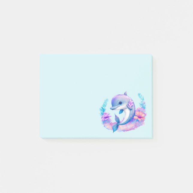 Cute Dolphin Sea Creature Post-it Notes (Front)