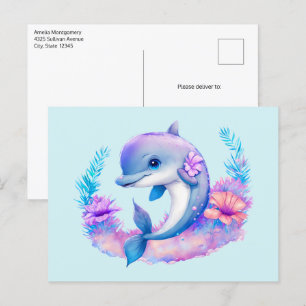 Cute Dolphin Sea Creature Postcard