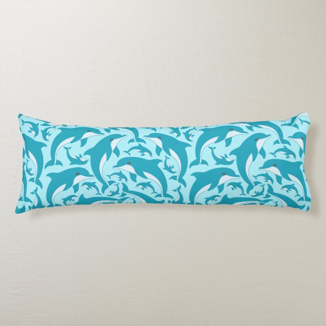 Cute Dolphins Body Pillow (Front)
