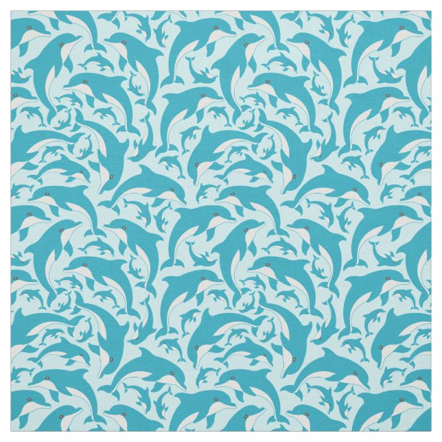 Cute Dolphins Fabric (Swatch)