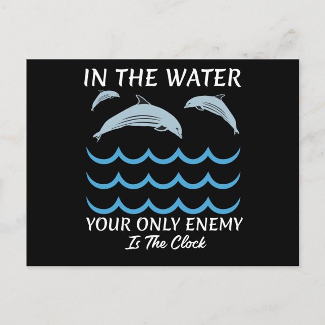 Cute Dolphins In The Water Postcard (Front)