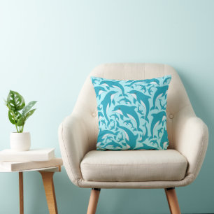 Cute Dolphins Throw Pillow