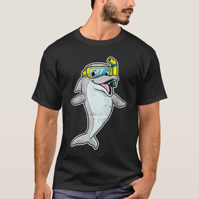 Cute Dolphins Whales Dolphin Snorkel Whale Boys Gi T-Shirt (Front)