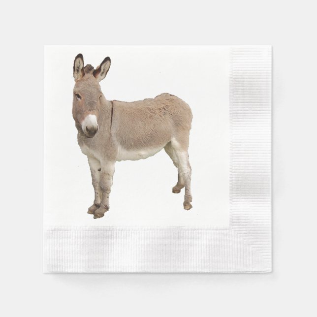 Cute Donkey Burro Photograph Napkin (Front)
