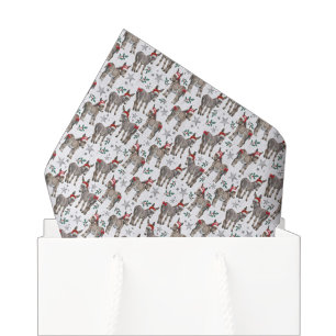 Cute Donkey Christmas Tissue Paper in White