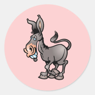 Cute Donkey Classic Round Sticker