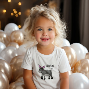 Cute Donkey Infant Toddler Name Baby T-Shirt