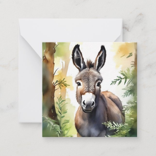 Cute Donkey  Note Card (Front)