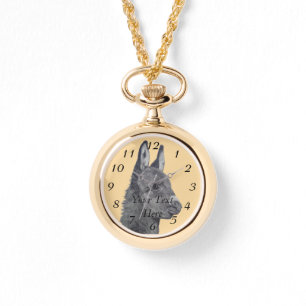 Cute donkey original life like drawing art watch