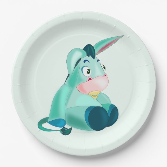 Cute Donkey Paper Plates (Front)