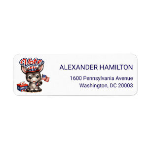 Cute Donkey Patriot Return Address