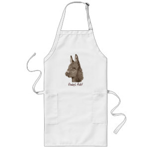 Cute donkey pencil drawing monochrome realist art long apron